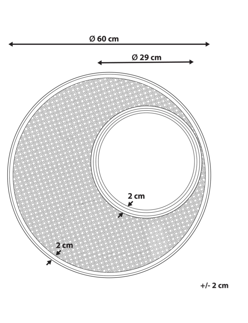 Beliani - Espelho 60 cm Natural PALAU