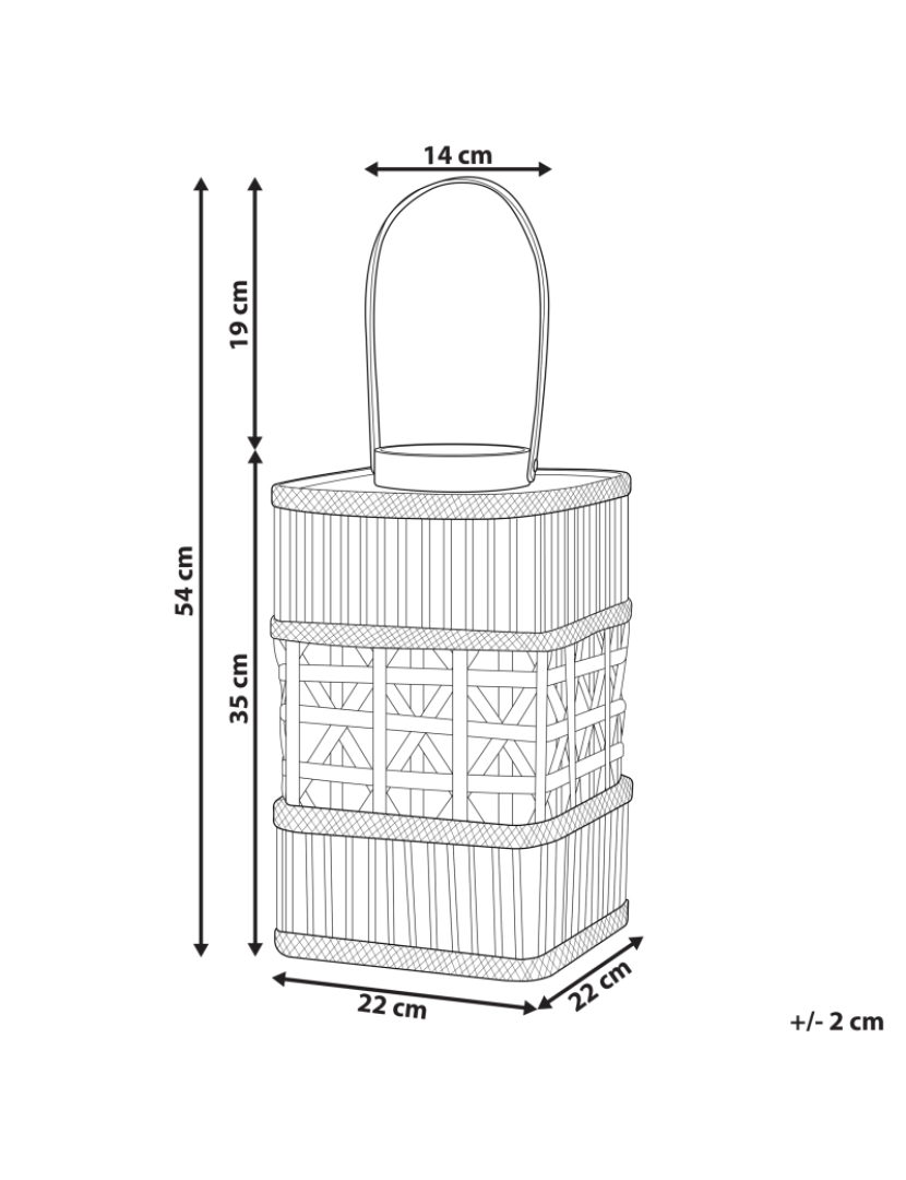 Beliani - Lanterna de bambu cor natural 35 cm LUMBIS
