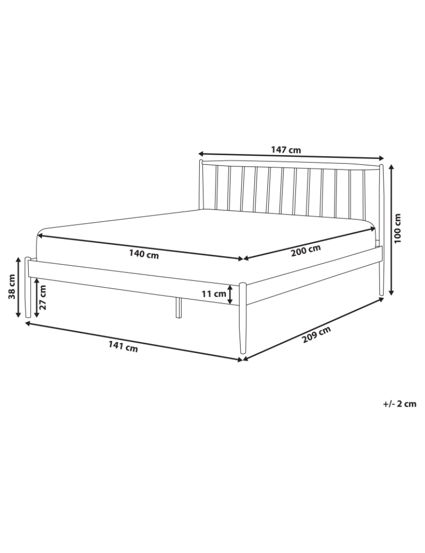 Beliani - Cama de metal branca 140 x 200 cm MAURS