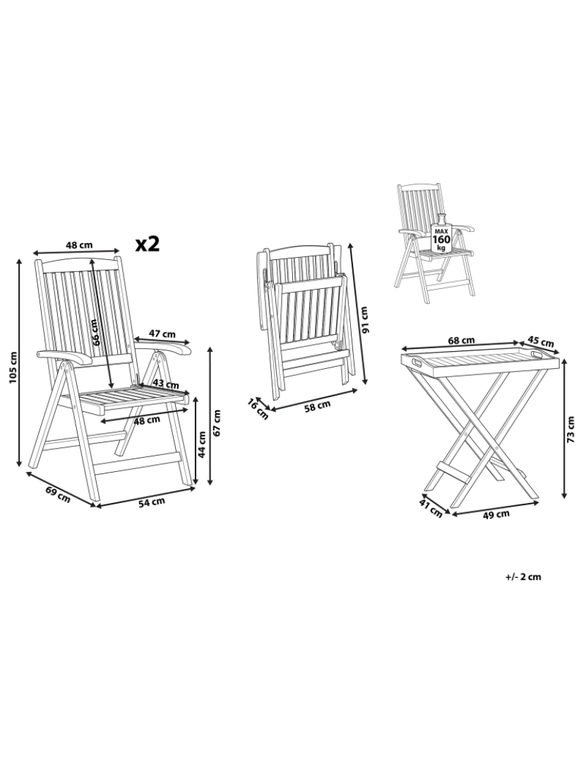 Beliani - Conjunto de mesa e cadeiras Madeira Castanho claro JAVA