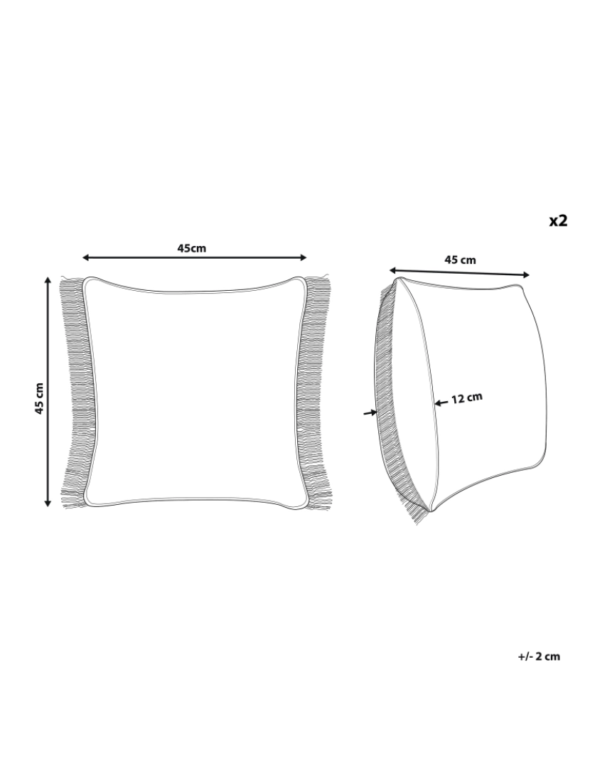 Beliani - Conjunto de 2 almofadas Cor de areia LONAR 45 x 45 cm