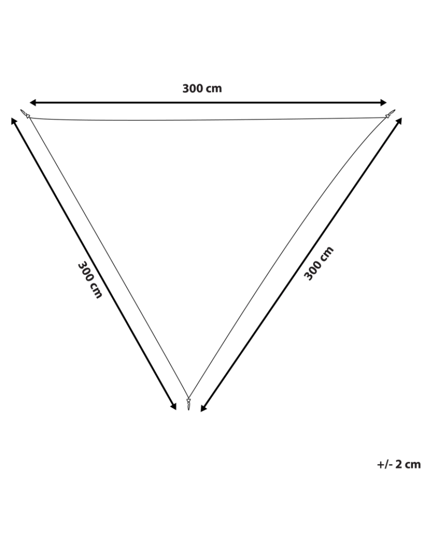 Beliani - Vela de sombra triangular branca creme 300 x 300 x 300 cm LUKKA