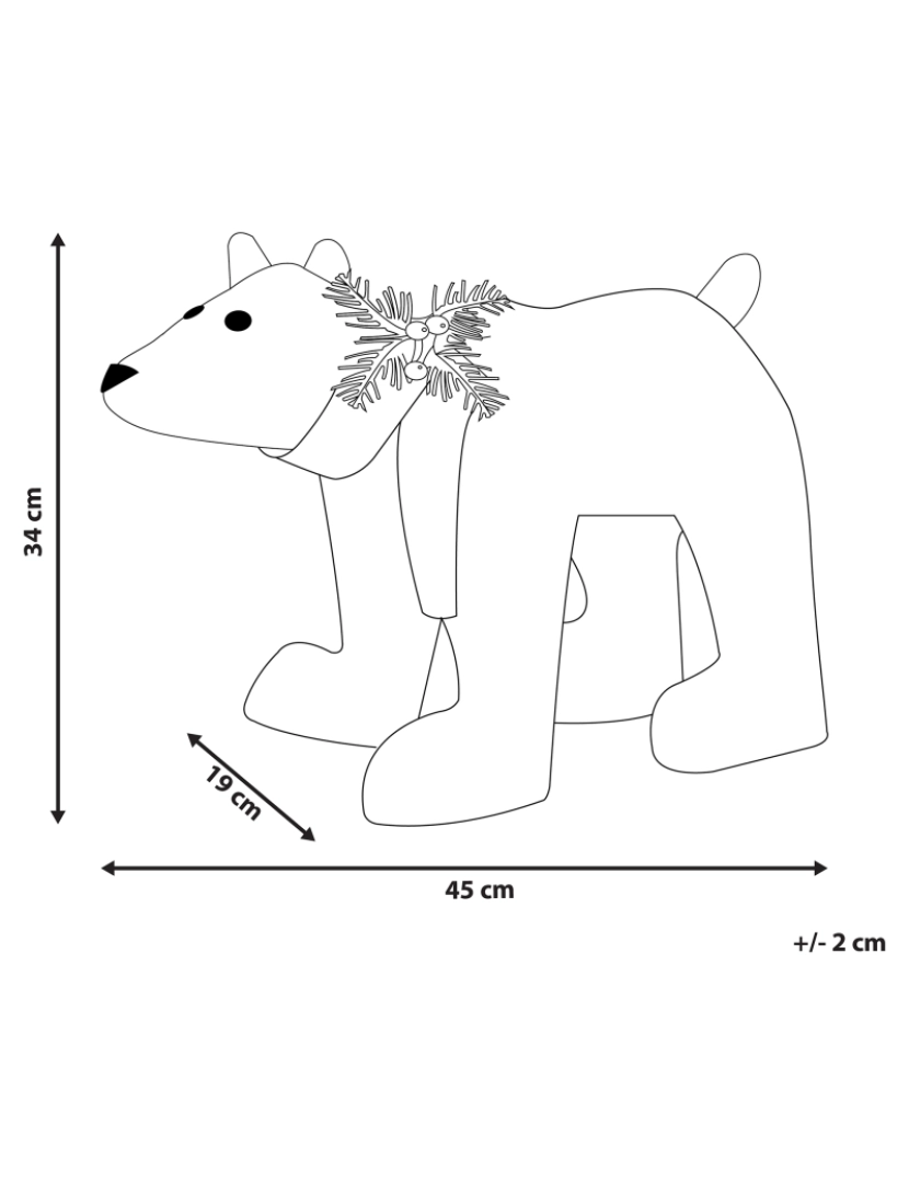 imagem de Decoração de urso polar branco com LED 34 cm SIVULA1