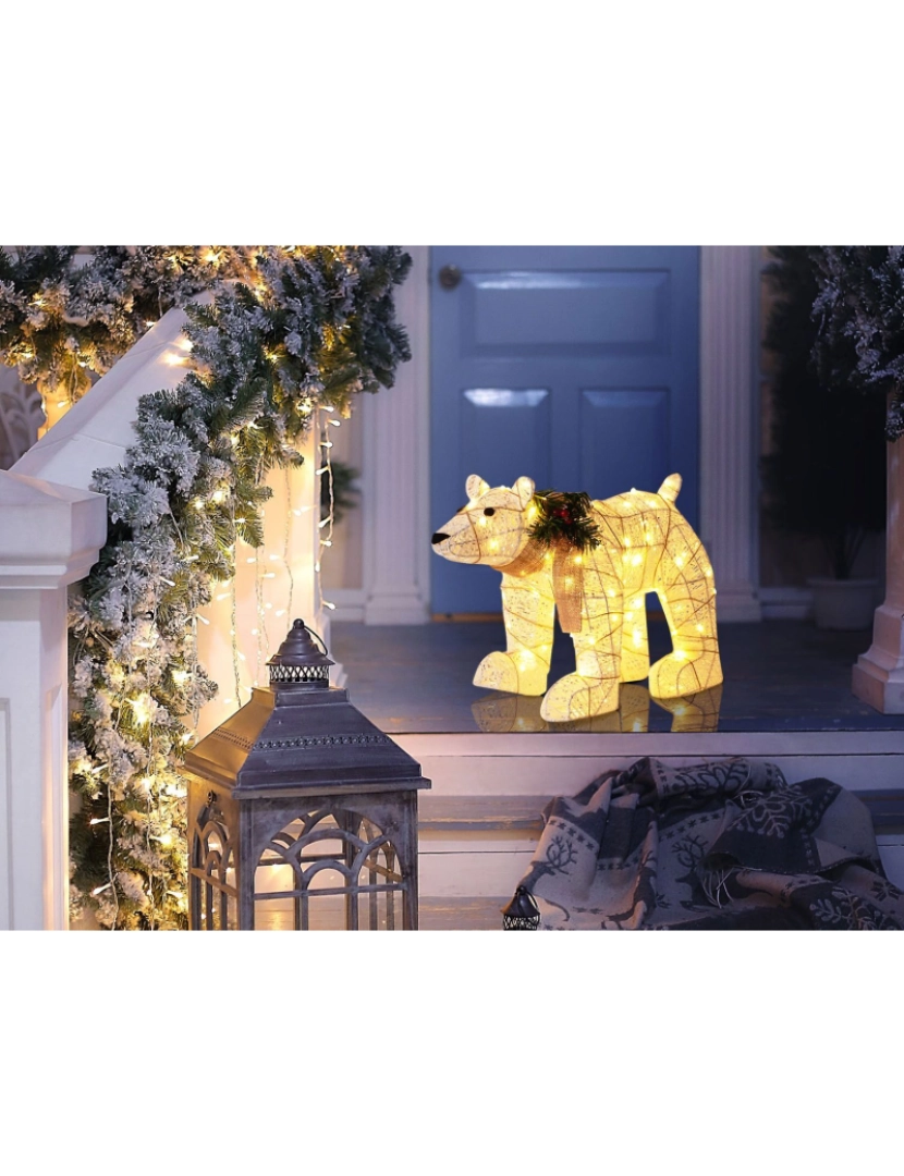 imagem de Decoração de urso polar branco com LED 34 cm SIVULA2