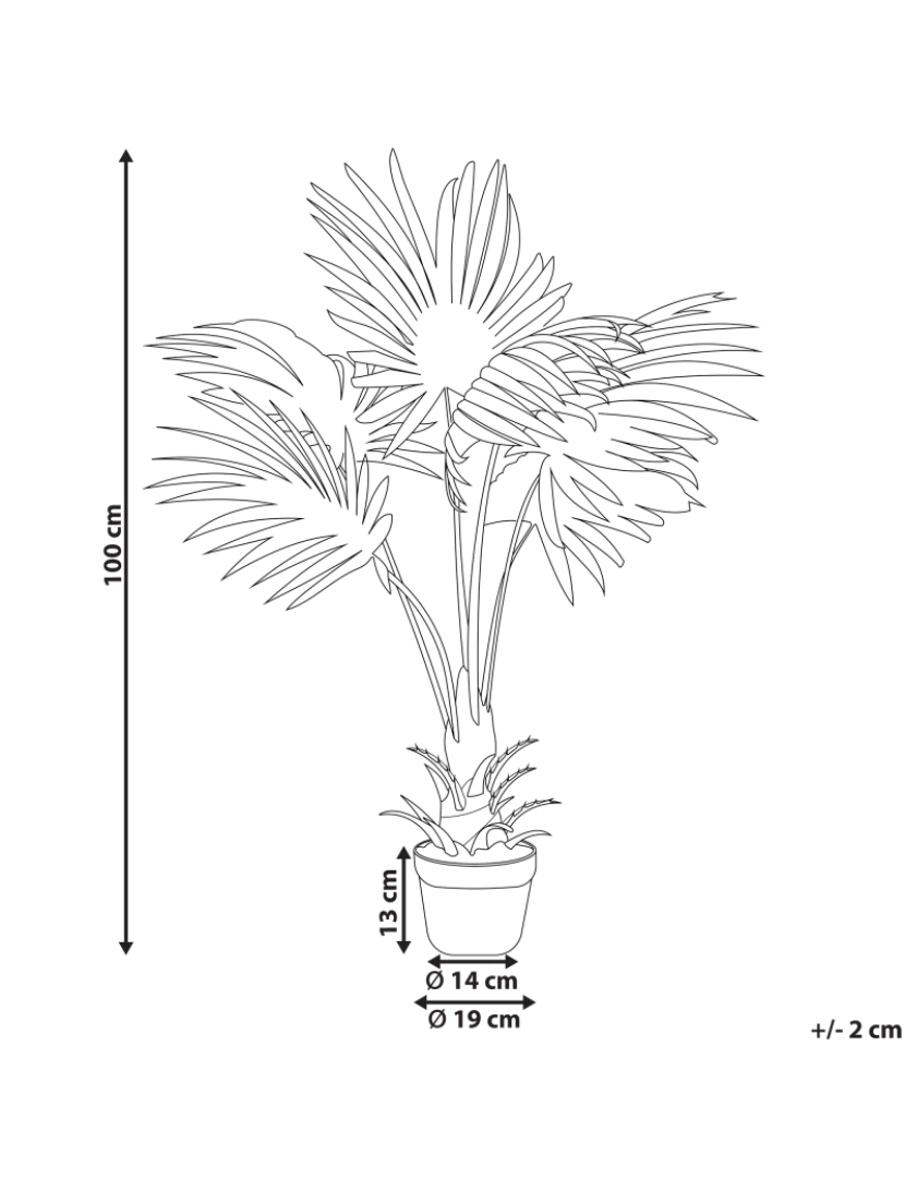 Beliani - Planta artificial em vaso 100 cm FAN PALM