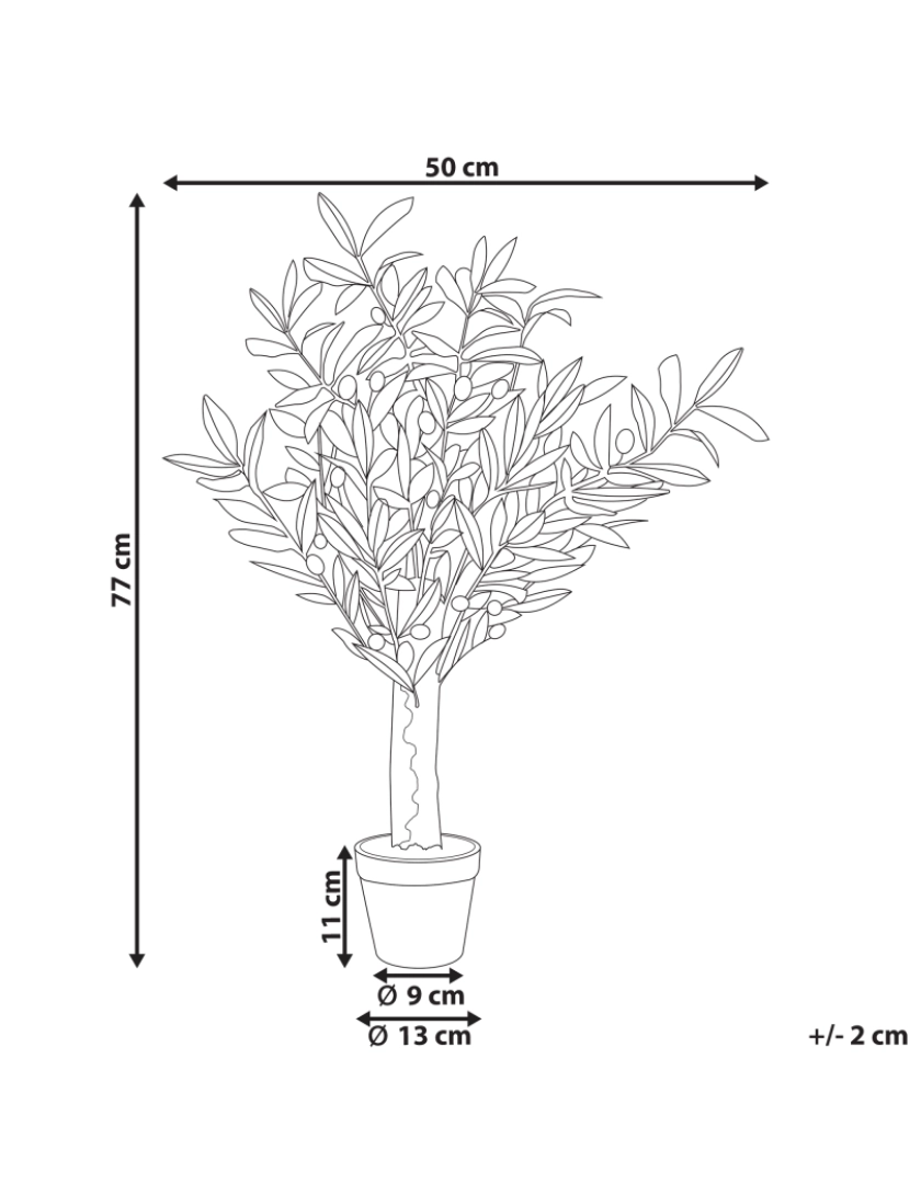 Beliani - Planta artificial em vaso 77 cm OLIVE TREE