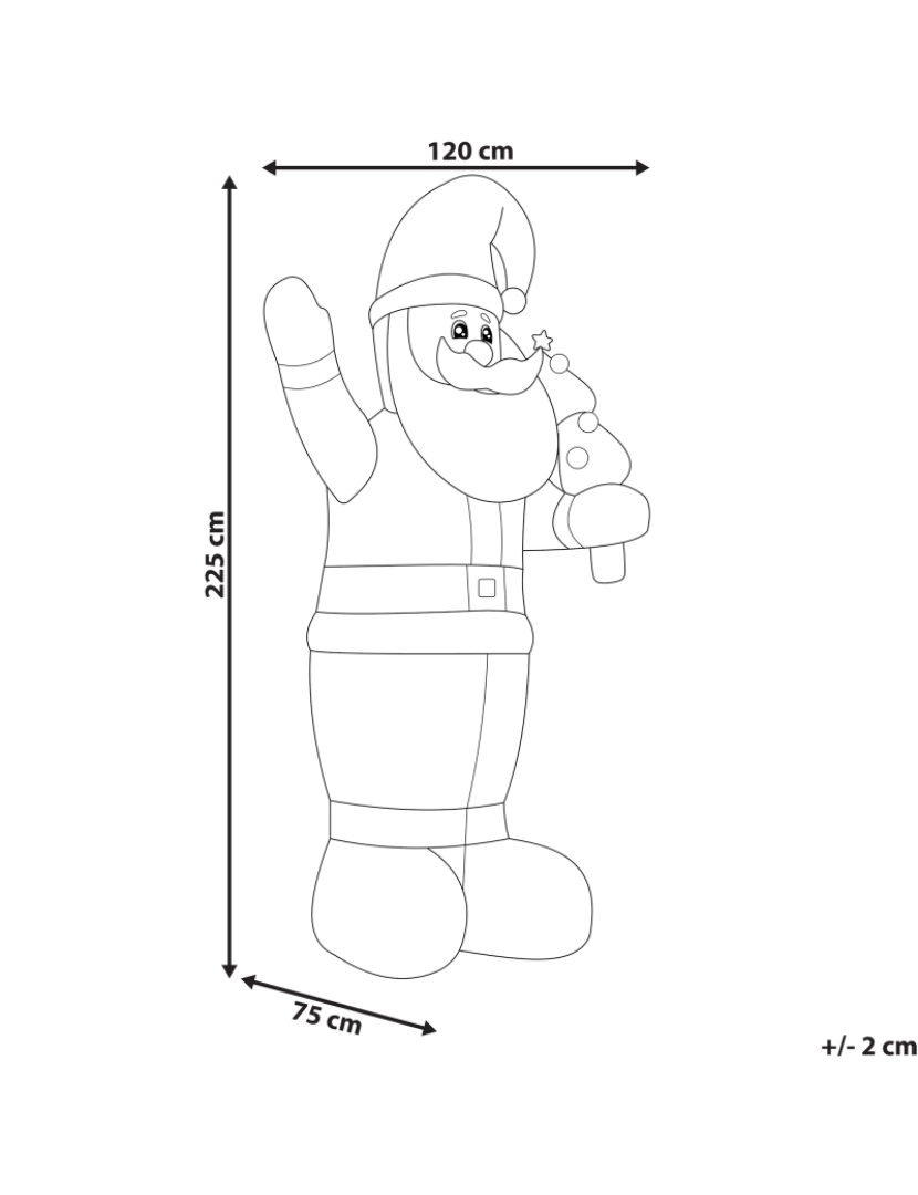 Beliani - Pai Natal insuflável com LED 225 cm vermelho IVALO