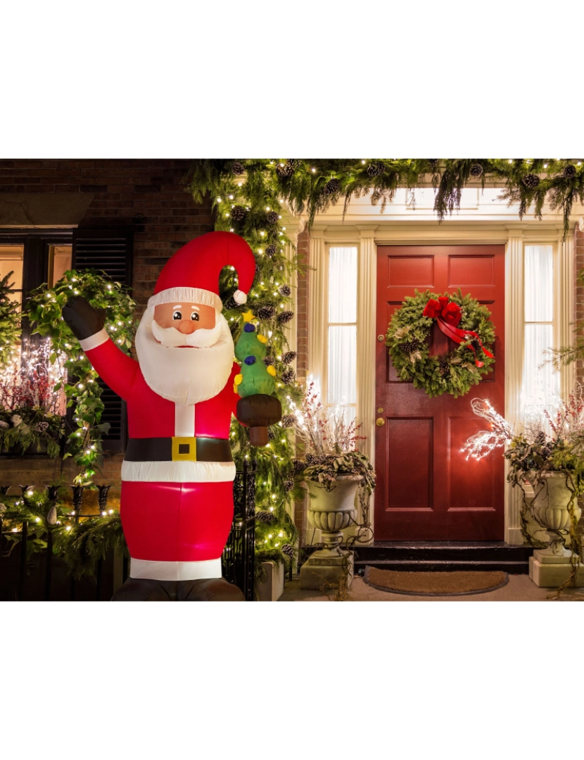 imagem de Pai Natal insuflável com LED 225 cm vermelho IVALO2