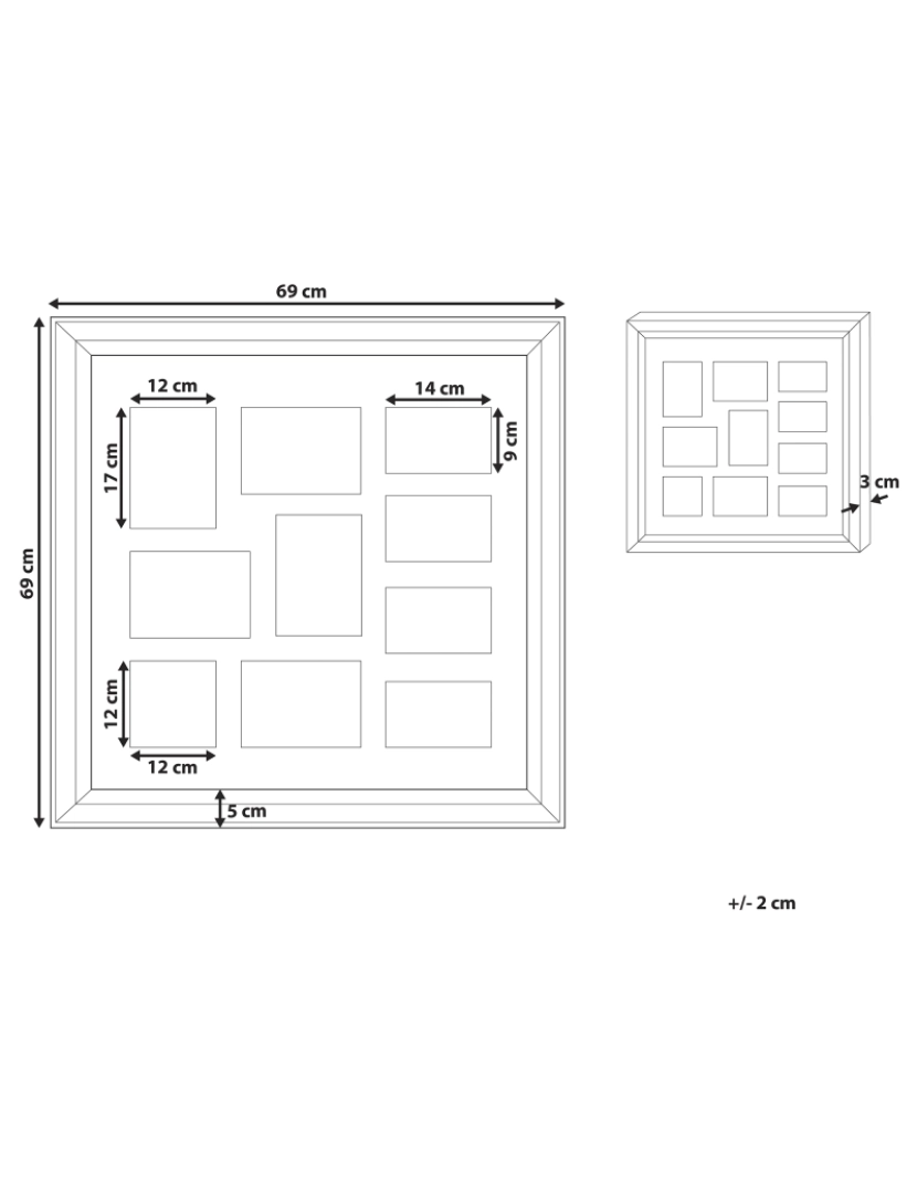 Beliani - Moldura prateada para 10 fotografias DALABA