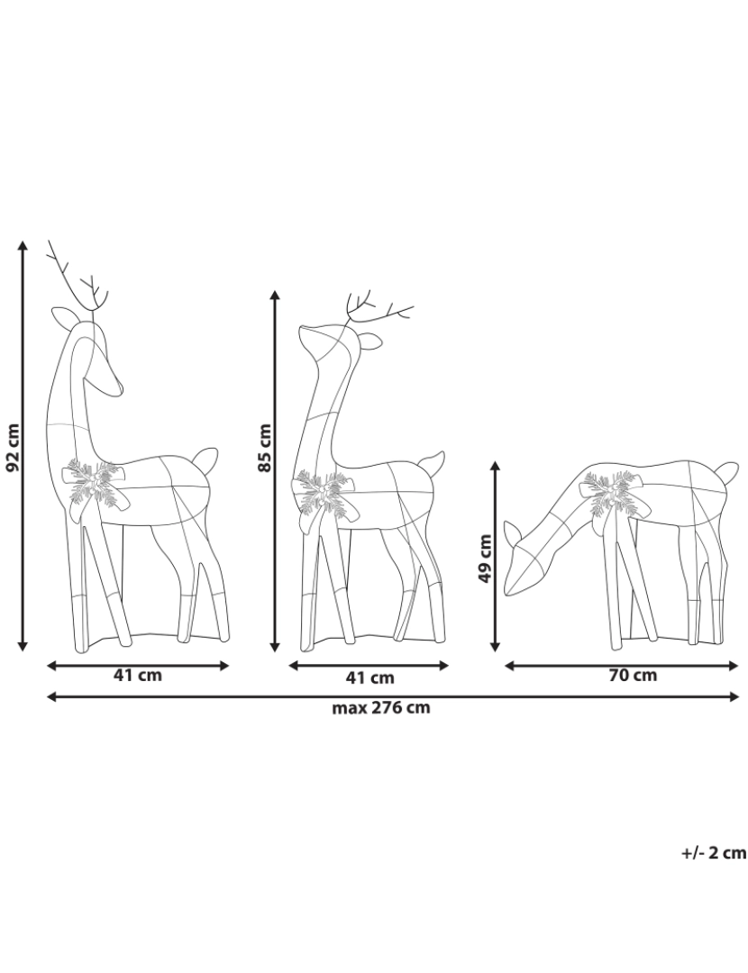 Beliani - Decoração LED para exterior com formato de renas 92 cm ANGELI