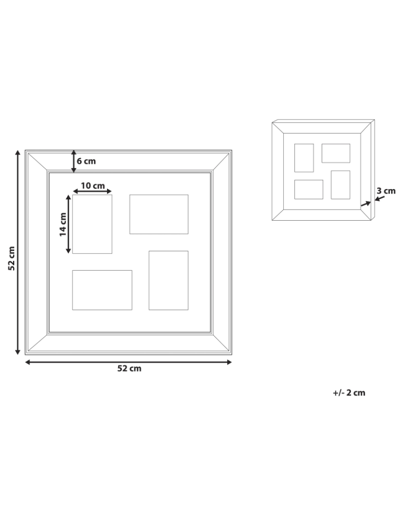 Beliani - Moldura cor de cobre para 4 fotografias DABOLA