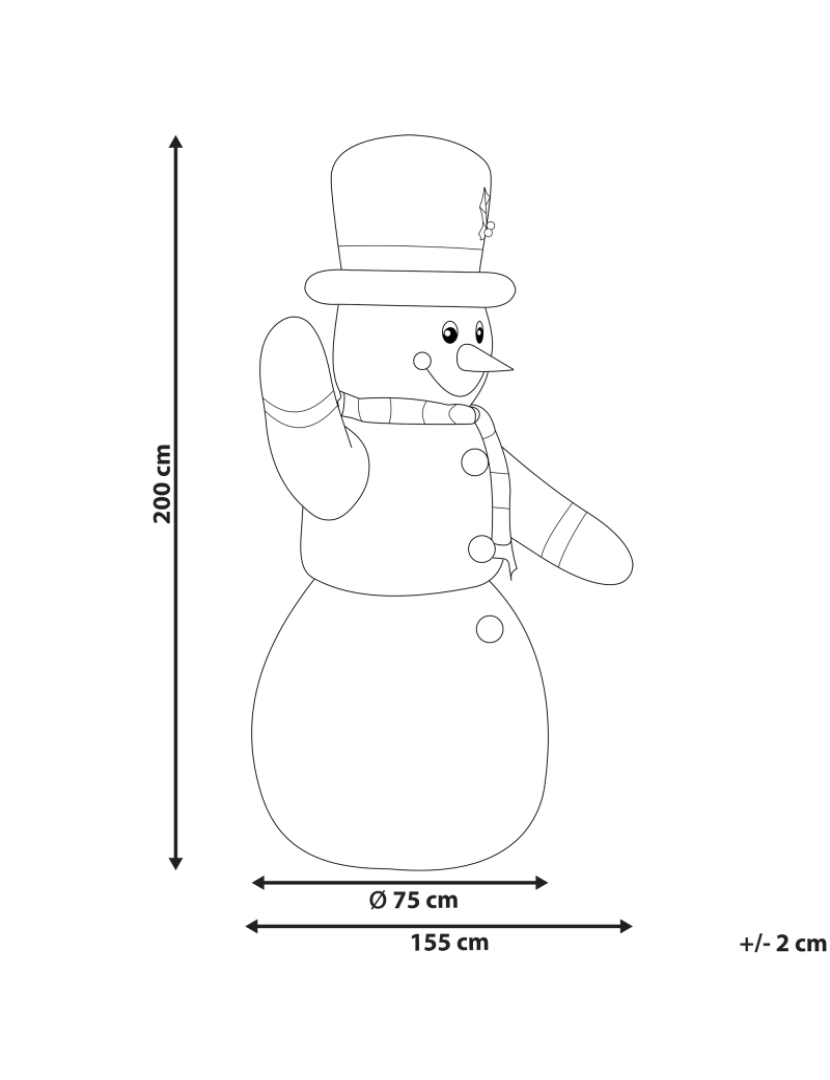 Beliani - Boneco de neve insuflável com LED 200 cm branco RUKA