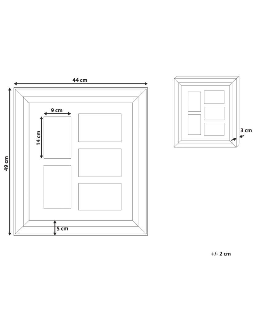 Beliani - Moldura prateada para 5 fotografias DALABA