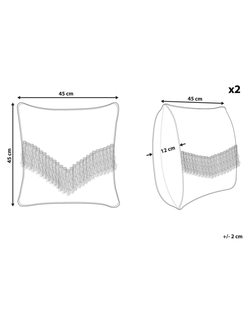 Beliani - Conjunto de 2 almofadas decorativas creme 45 x 45 cm SOFCA