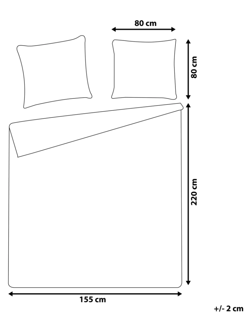 imagem de Conjunto de capa de edredão em algodão acetinado azul escuro 155 x 220 cm MADRONA1