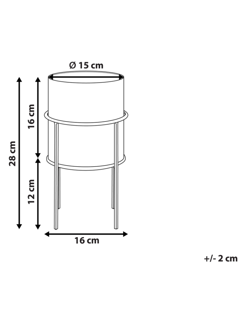 imagem de Suporte para vasos em metal preto 16 x 16 x 28 cm MILEA1