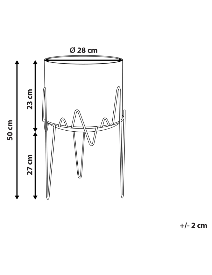 Beliani - Vaso para plantas com pernas metálicas verde e dourado 28 x 28 x 50 cm KALANDRA