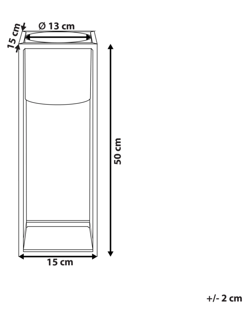 Beliani - Suporte para vasos em metal preto 15 x 15 x 50 cm IDRA