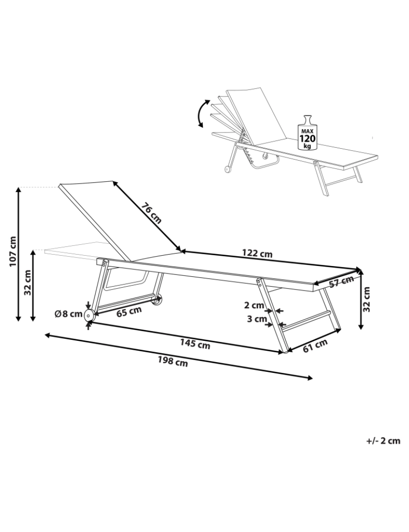 imagem de Cadeira lounge/relax Metal Branco PORTOFINO1