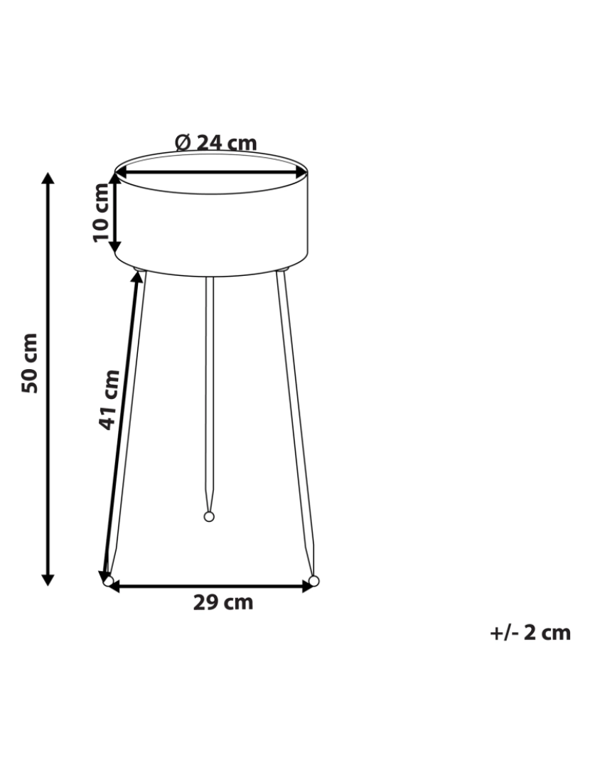 Beliani - Suporte metálico para vasos preto 29 x 26 x 50 cm LEIKA