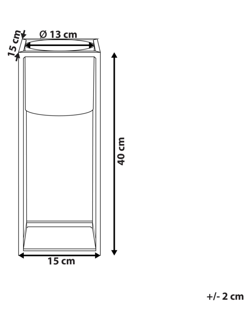 Beliani - Suporte para vasos em metal preto 15 x 15 x 40 cm IDRA