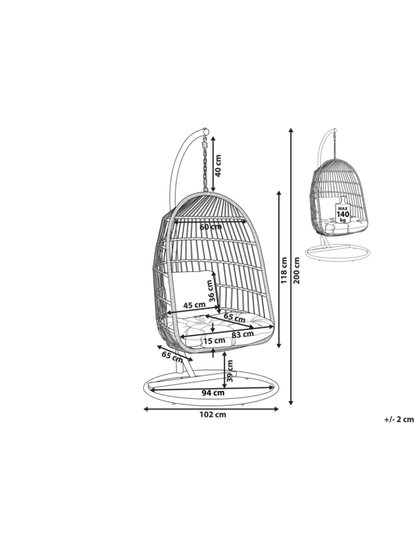 imagem de Cadeira suspensa Creme ALLERA1