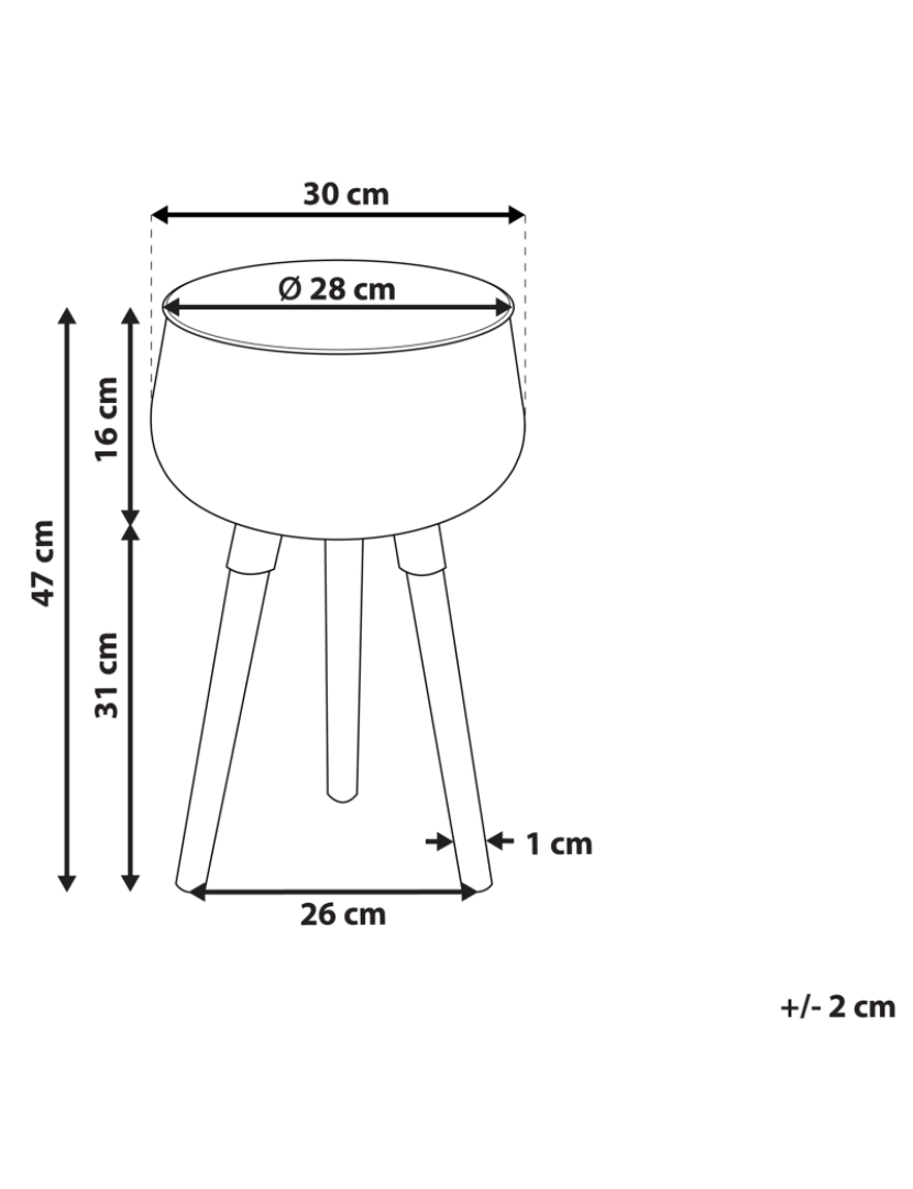 Beliani - Vaso para plantas com pernas de madeira em metal preto 30 x 30 x 47 cm AGROS