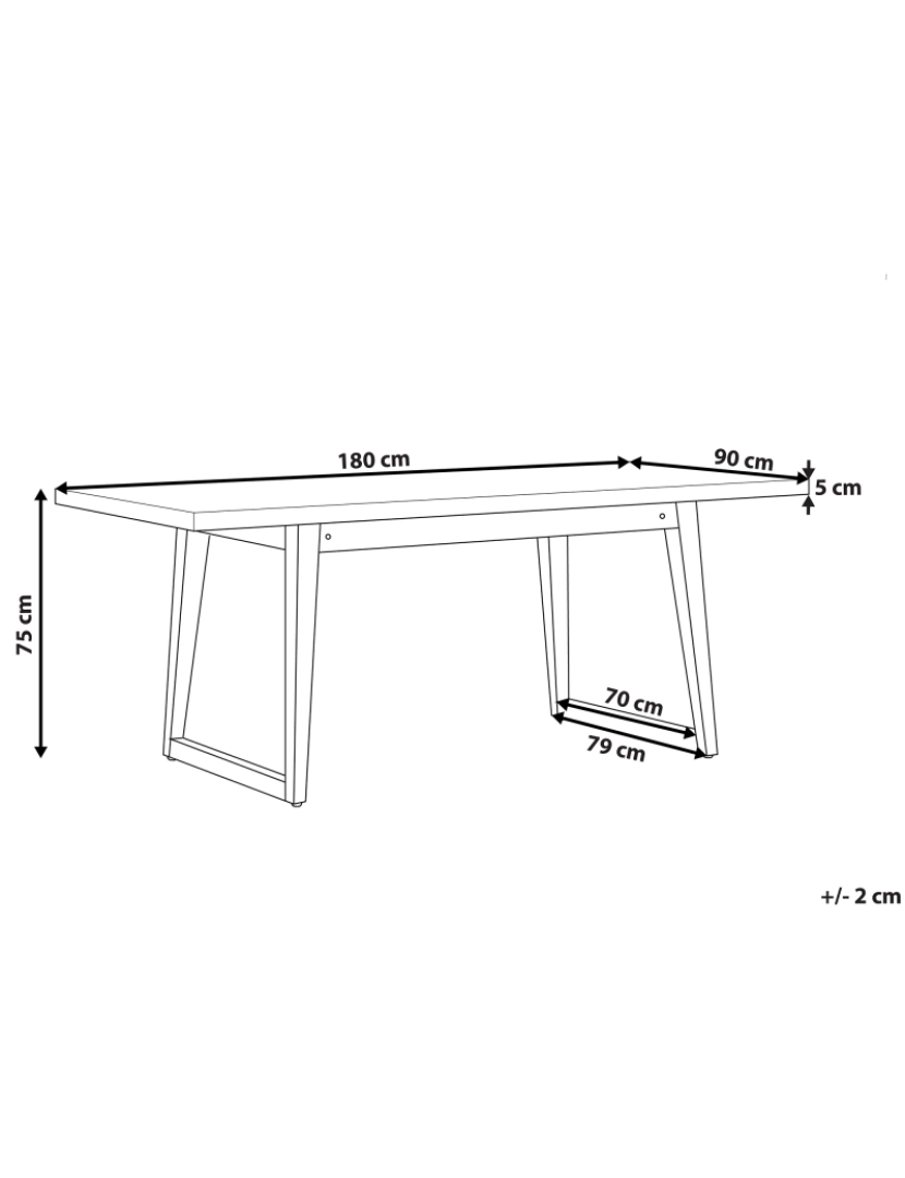 imagem de Mesa de jardim 180 x 90 cm Betão Cinzento ORIA1