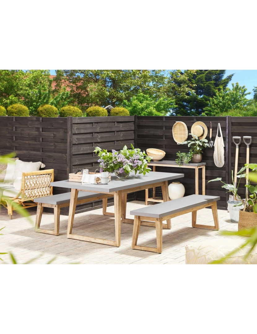 imagem de Mesa de jardim 180 x 90 cm Betão Cinzento ORIA2