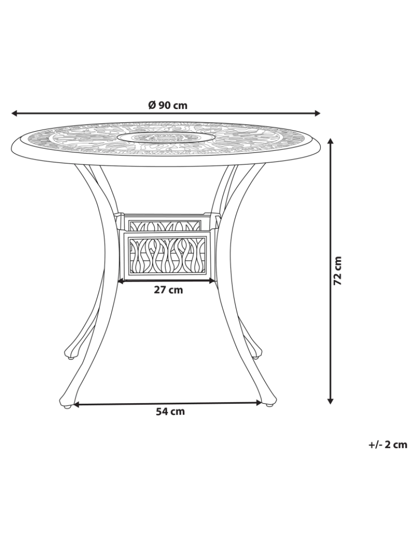 imagem de Mesa de jardim Metal Preto ANCONA1