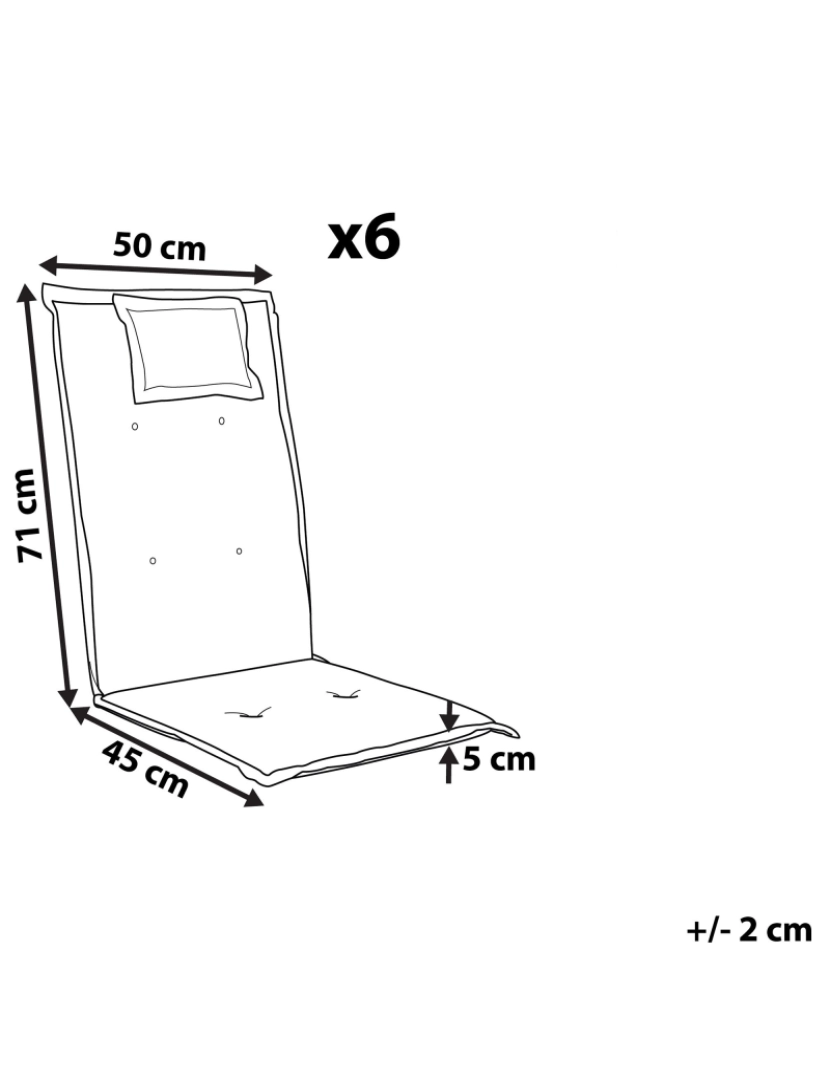 Beliani - Conjunto de 6 almofadas para cadeira de jardim terracota TOSCANA/JAVA