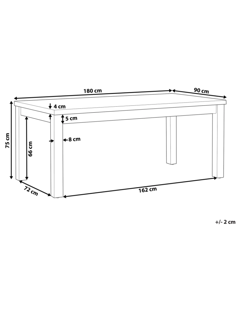 Beliani - Mesa de jardim 180 x 90 cm Betão Cinzento OSTUNI