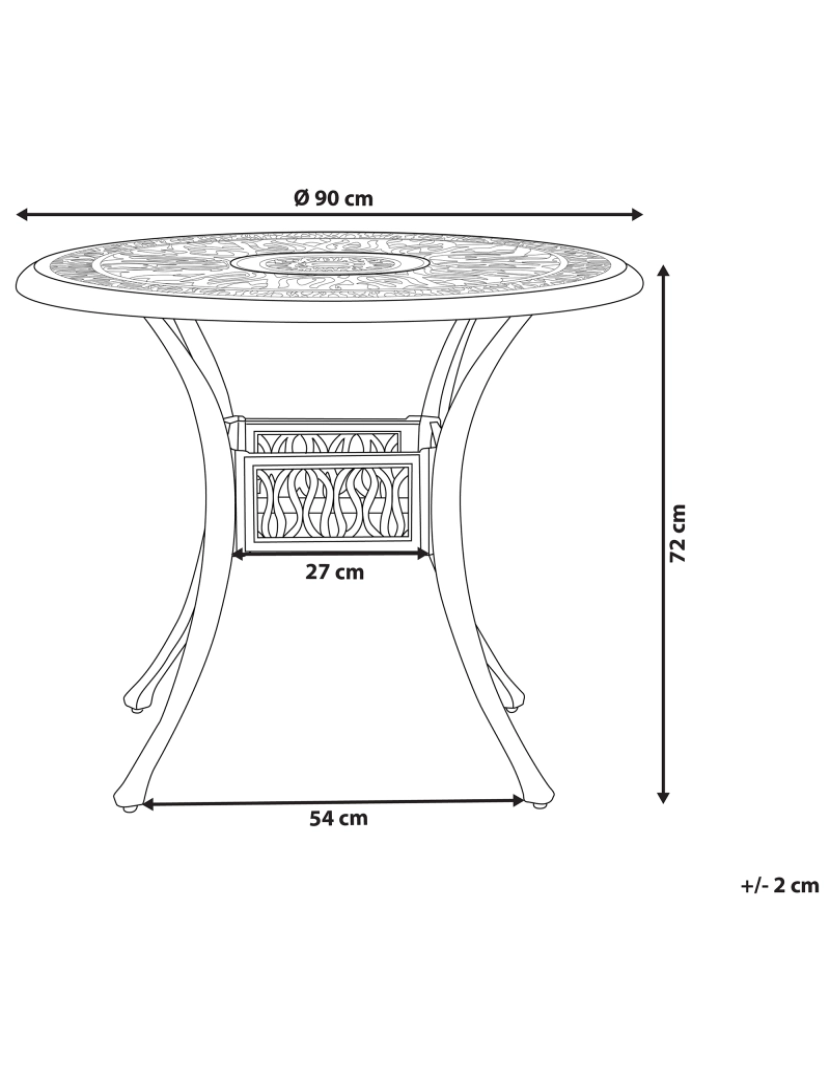 imagem de Mesa de jardim cm Metal Branco ANCONA1