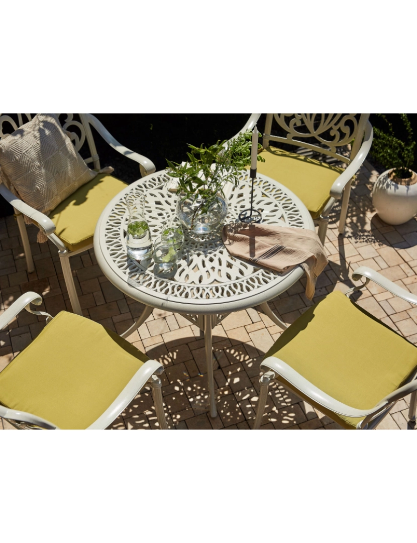 imagem de Mesa de jardim cm Metal Branco ANCONA2