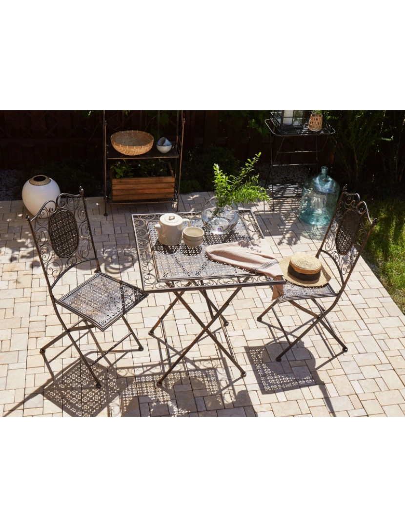 imagem de Mesa de jardim 70 x 70 cm Metal Preto BORMIO2