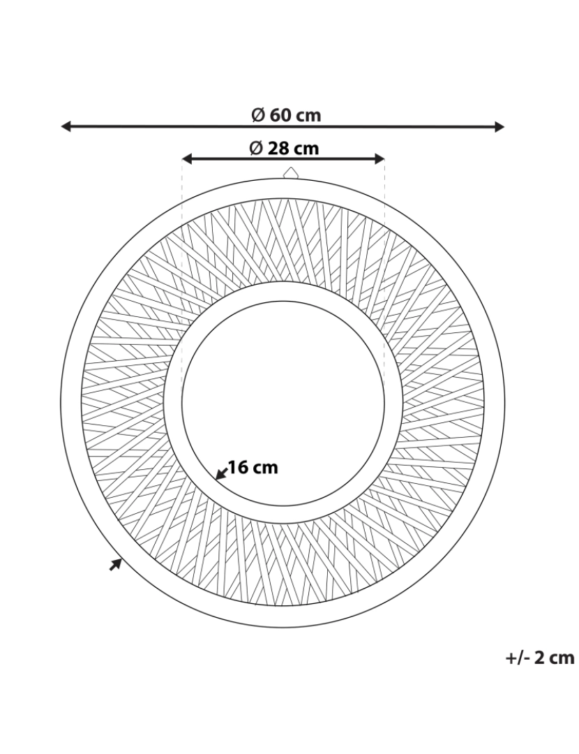 Beliani - Espelho 60 cm Castanho claro BACATA