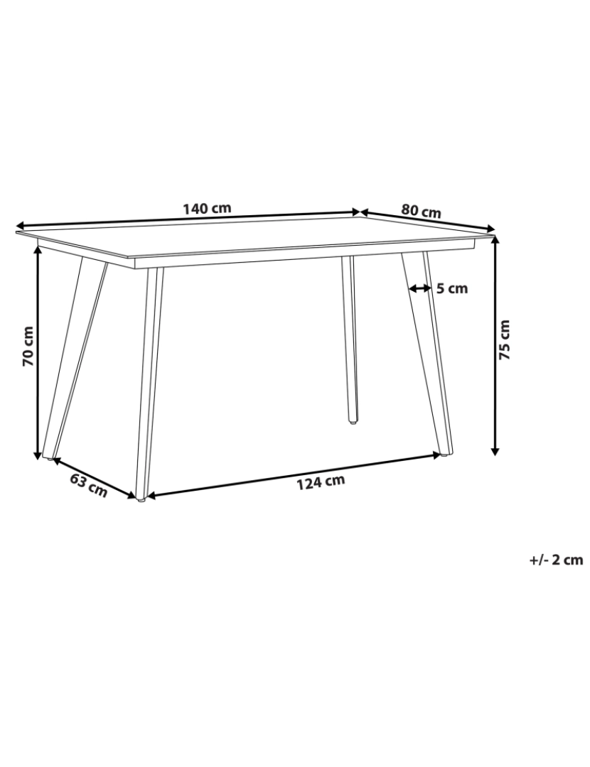 imagem de Mesa de jardim 140 x 80 cm Vidro Cinzento MILETO1