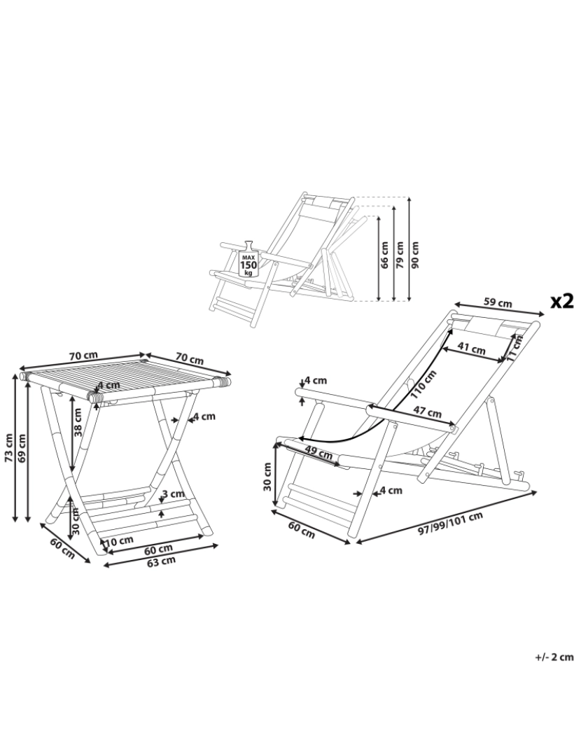 Beliani - Conjunto de mesa e cadeiras Madeira Creme claro ATRANI/MOLISE