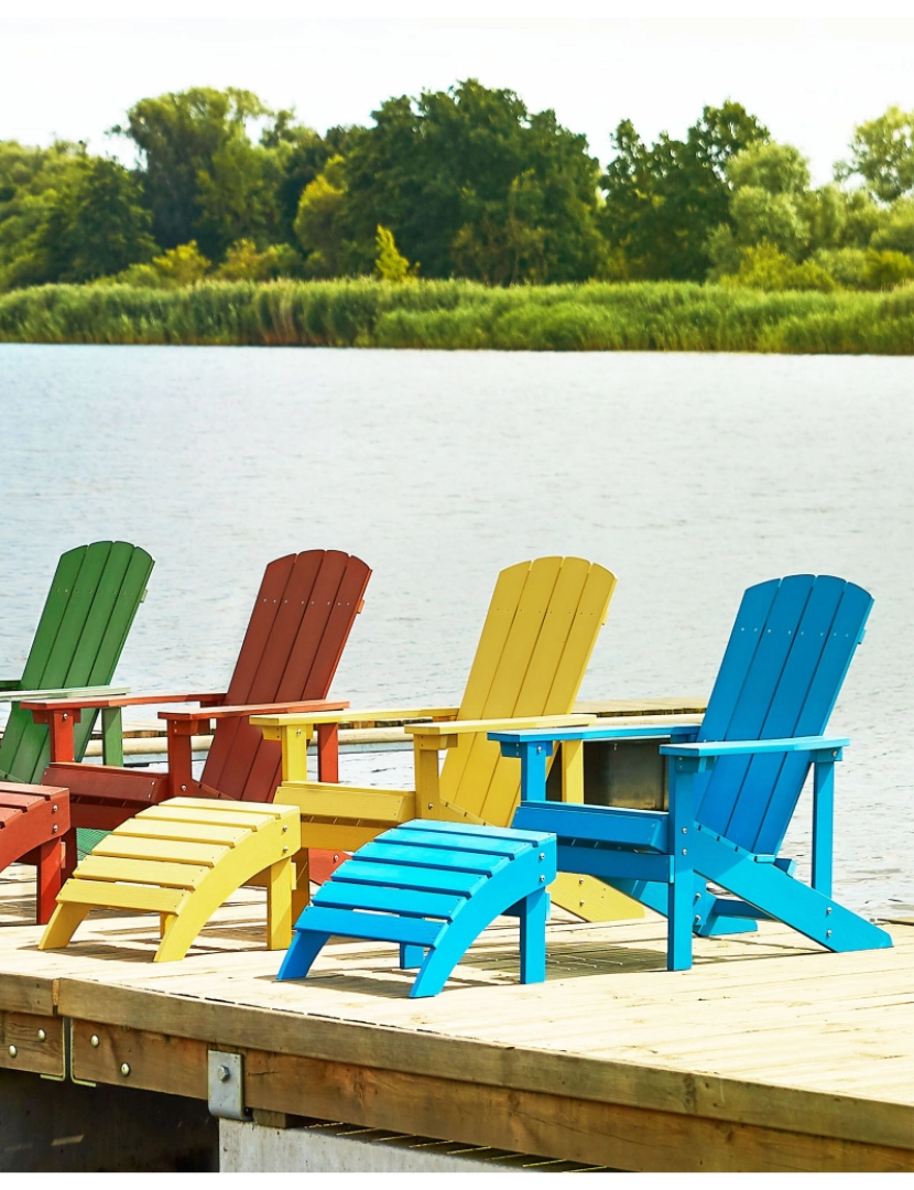 imagem de Cadeira de jardim Derivado de madeira Azul ADIRONDACK2