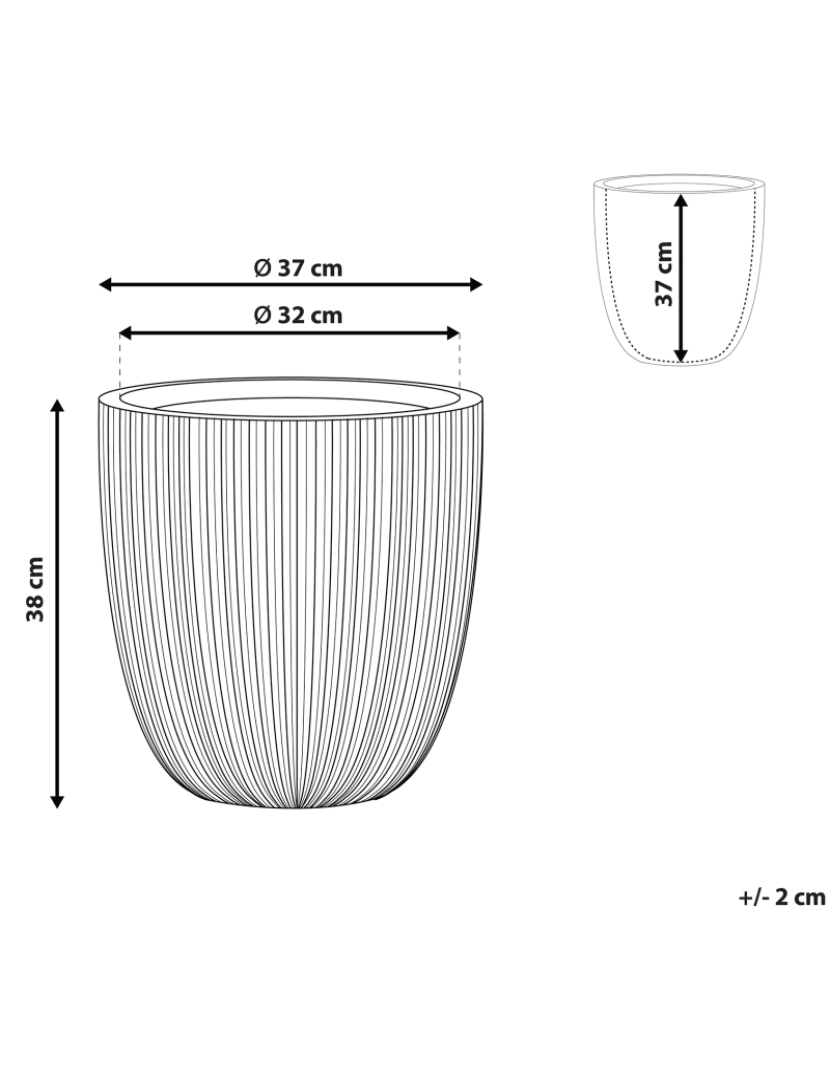 imagem de Vaso para plantas cinzento 37 x 37 x 38 cm CHIOS1