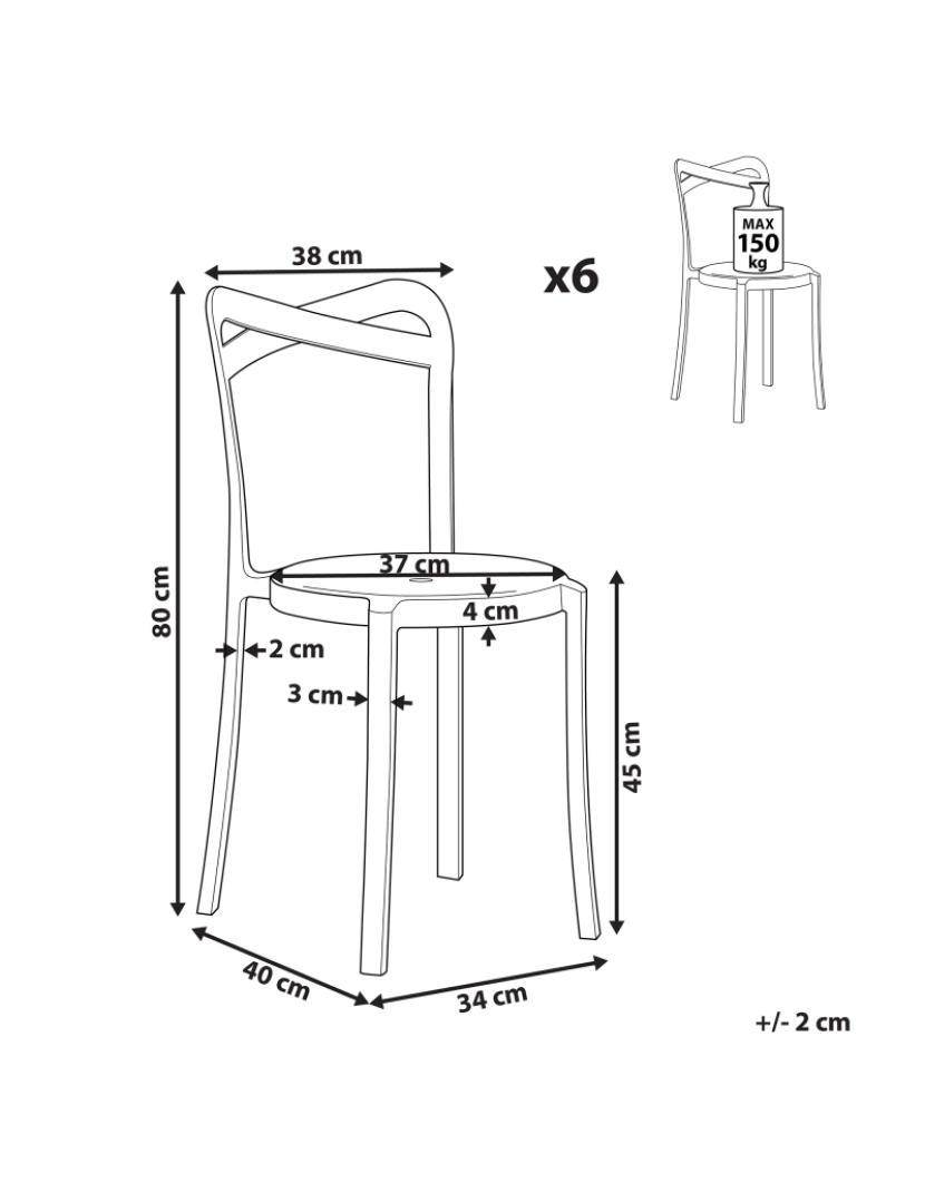 imagem de Cadeira de jardim Conjunto de 6 Material sintético Turquesa CAMOGLI1