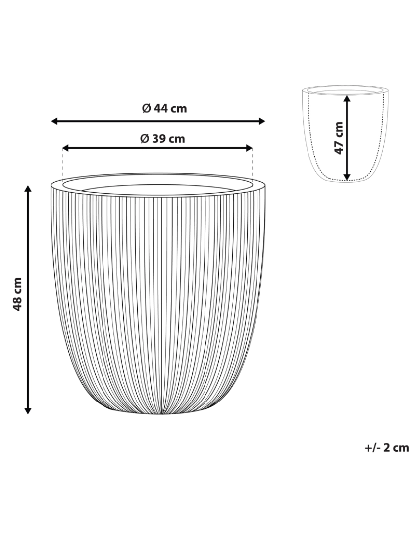 Beliani - Vaso para plantas creme 44 x 44 x 48 cm CHIOS