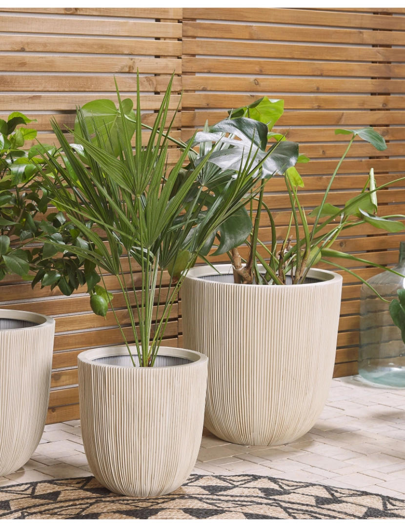 imagem de Vaso para plantas creme 44 x 44 x 48 cm CHIOS2