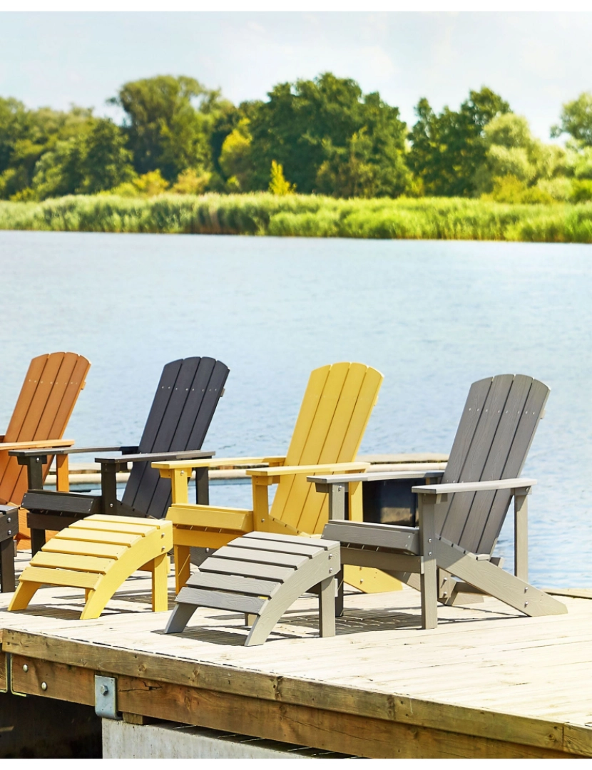 imagem de Cadeira de jardim Derivado de madeira Cinzento claro ADIRONDACK2