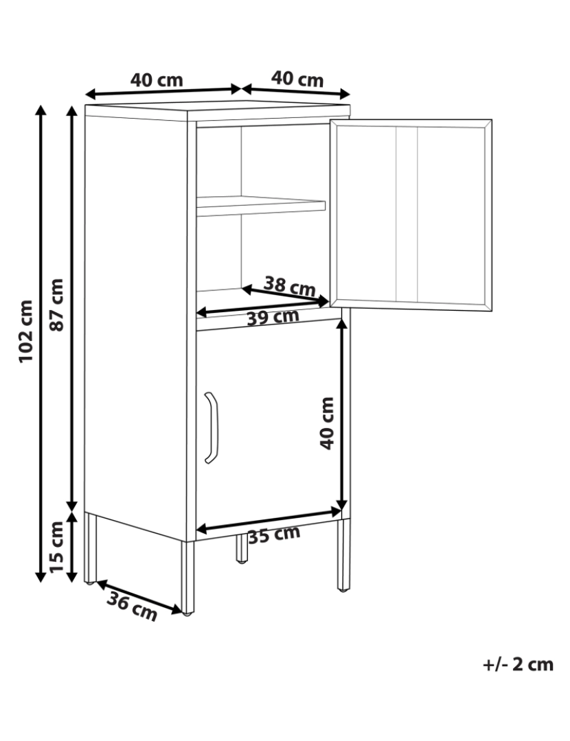 Beliani - Armário com 2 portas de metal verde HURON