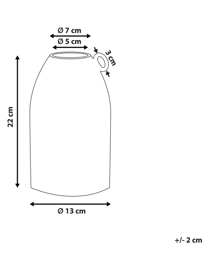 Beliani - Grés Jarro de flores 22 cm Cinzento ALALIA