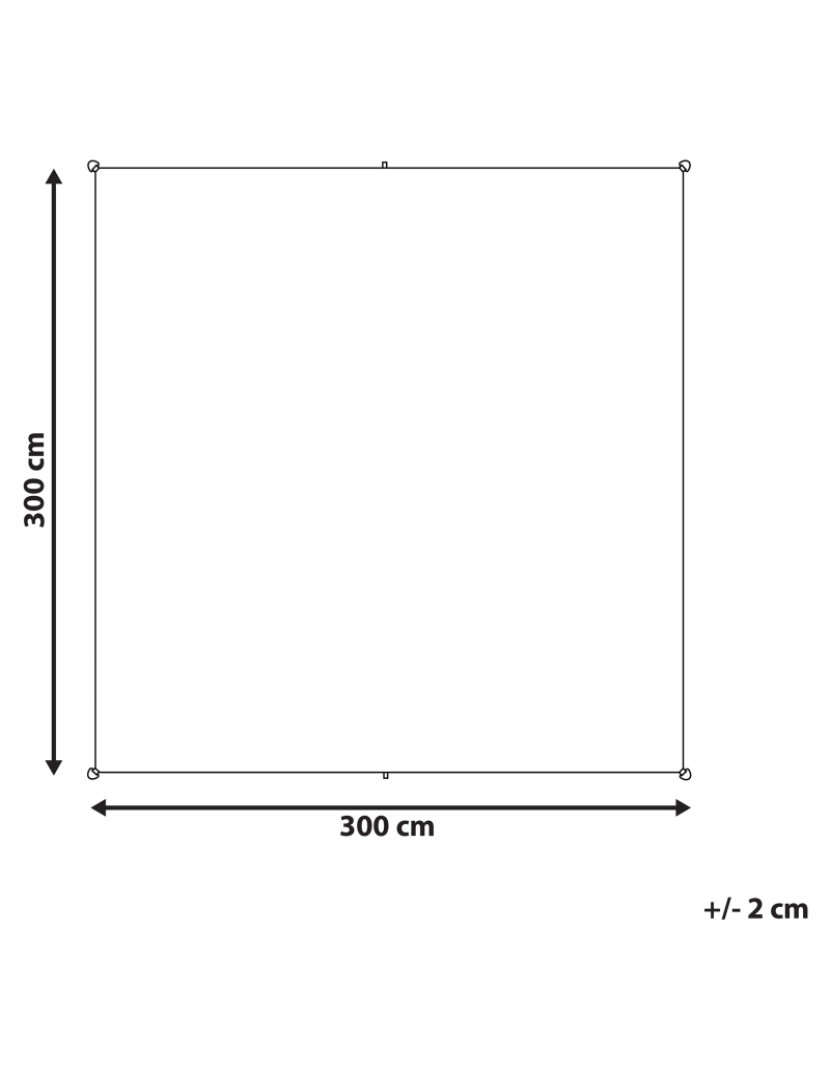 Beliani - Vela de sombra quadrada cinzenta 300 x 300 cm LUKKA