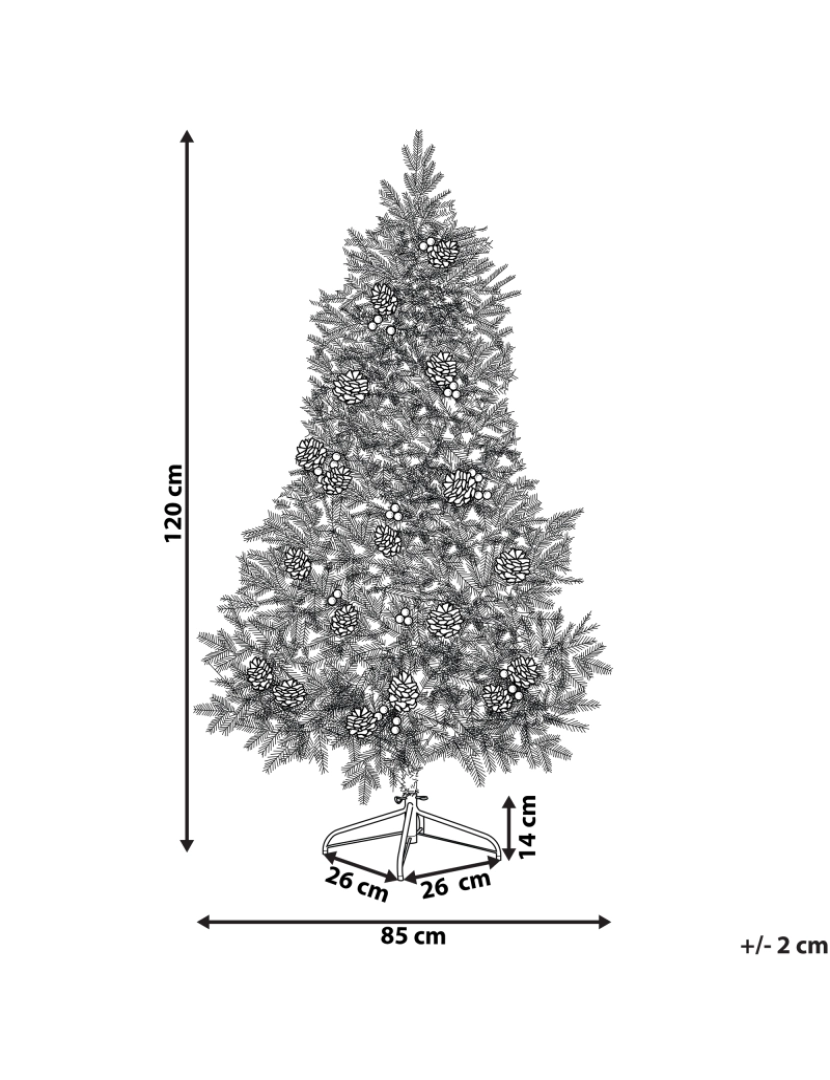 Beliani - Árvore de natal pré-Iluminada 120 cm verde PALOMAR