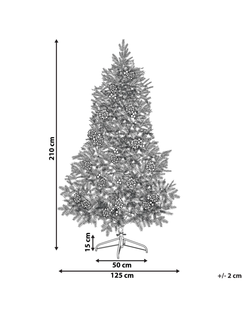 Beliani - Árvore de natal pré-Iluminada 210 cm verde PALOMAR