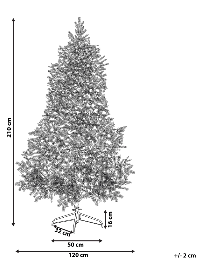 Beliani - Árvore de Natal com efeito de neve 210 cm TATLOW